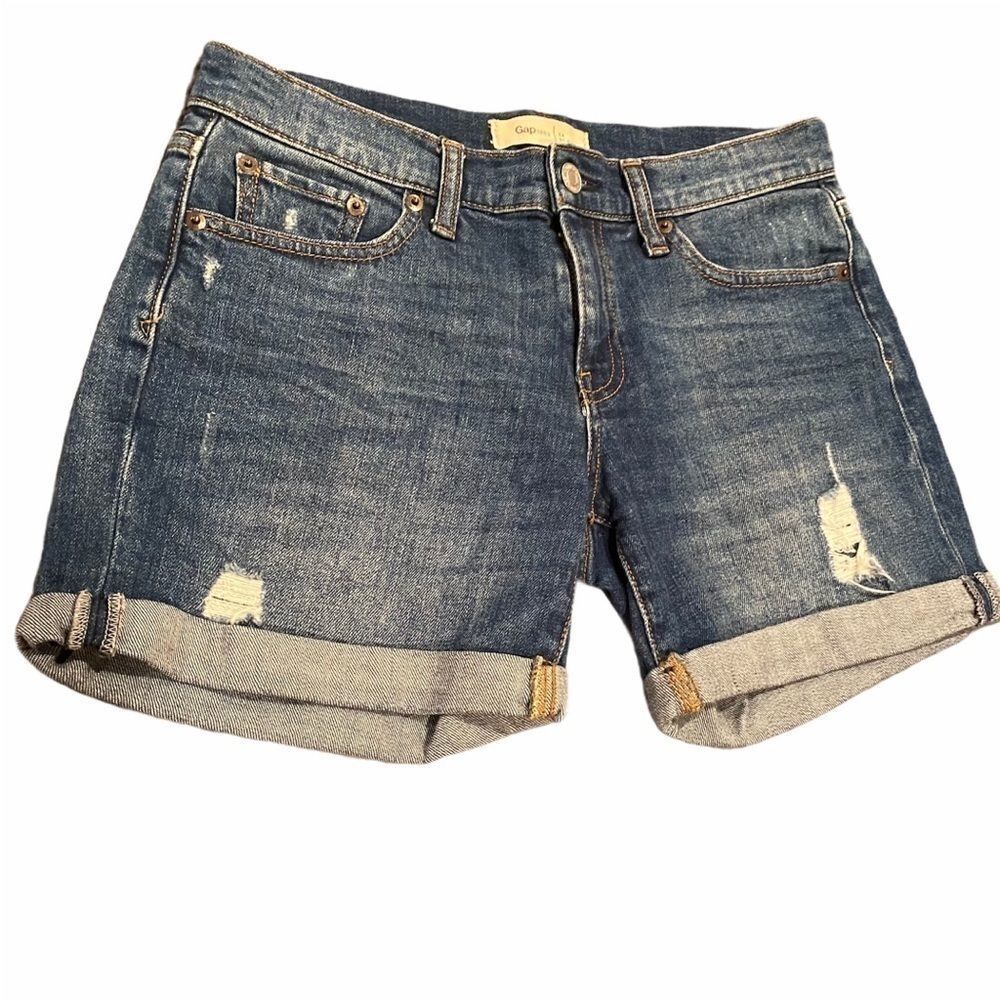 GAP Jean 5”Shorts Sz 24 Distressed Cuffed Leg